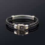 Greek Key Red Leather Bracelet - Image 4