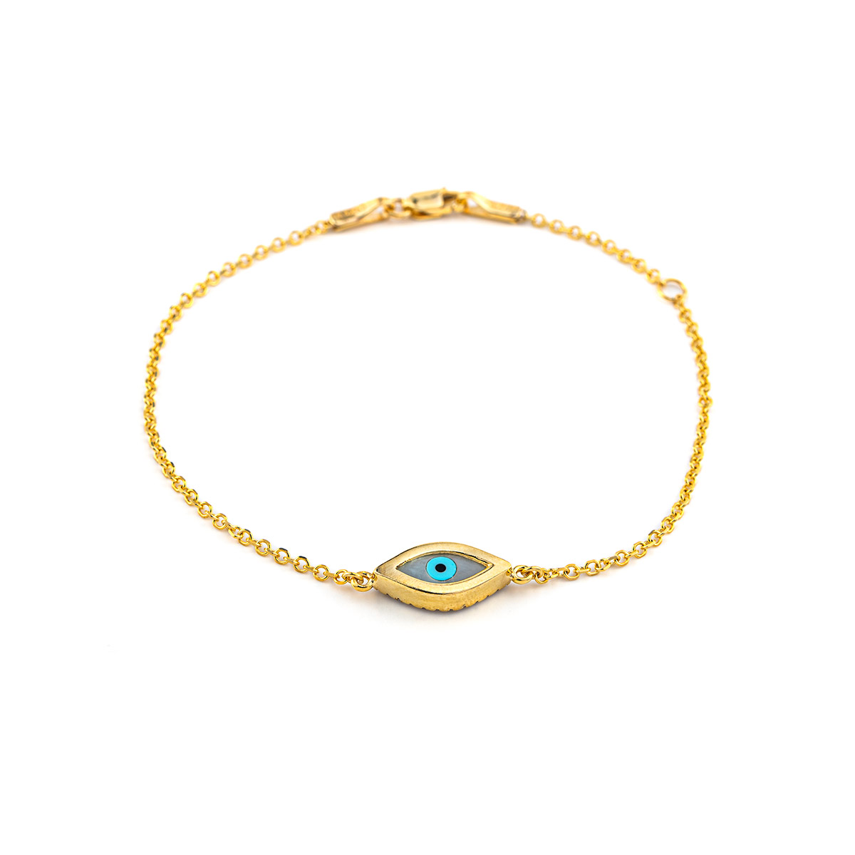 9K Gold Evil eye chain bracelet