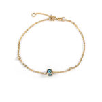 Eye Chain Bracelet - 14K Gold with Enamel