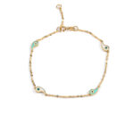 Evil Eyes Chain Bracelet - 14K Gold and Enamel