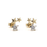 14K Gold Stars Stud Earrings