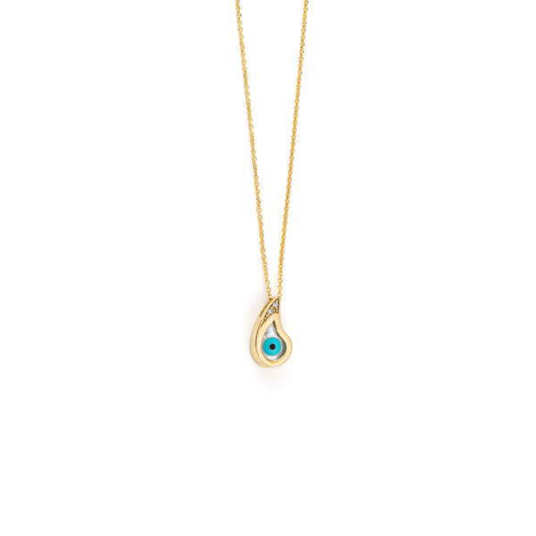 Evil Eye Necklace 9K Gold with Zircon