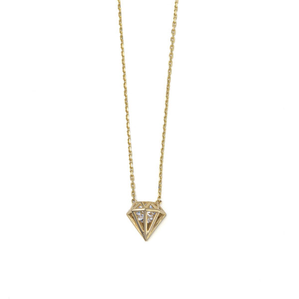14K Gold 3D Diamond Necklace