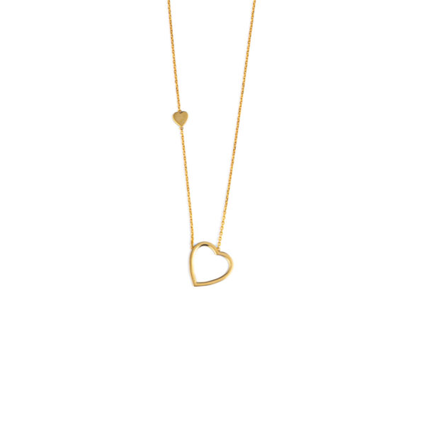 Open Heart Necklace - 14K Gold