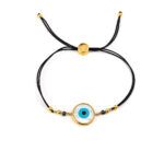Sterling silver bracelet mother of pearl evil eye