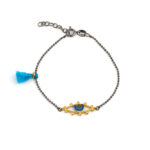 Sterling silver Gold plated Eye bracelet with enamel