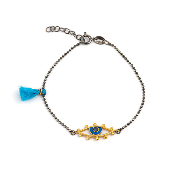 Sterling silver Gold plated Eye bracelet with enamel
