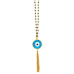Mother of Pearl Eye Necklace - Sterling Silver and Gold Plated