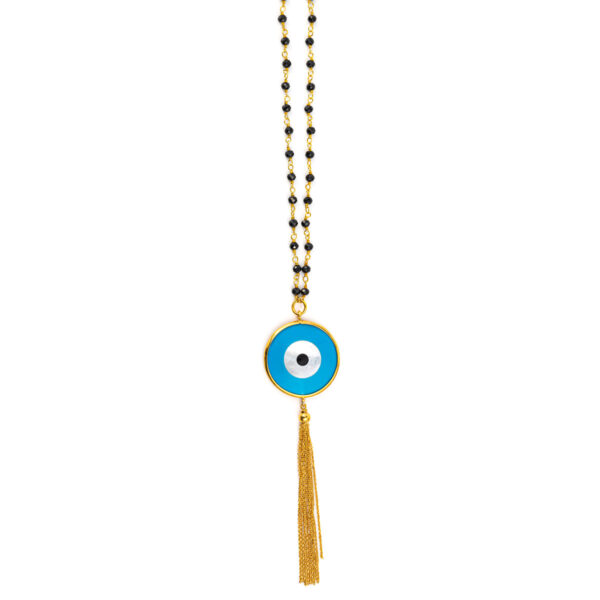 Mother of Pearl Eye Necklace - Sterling Silver and Gold Plated