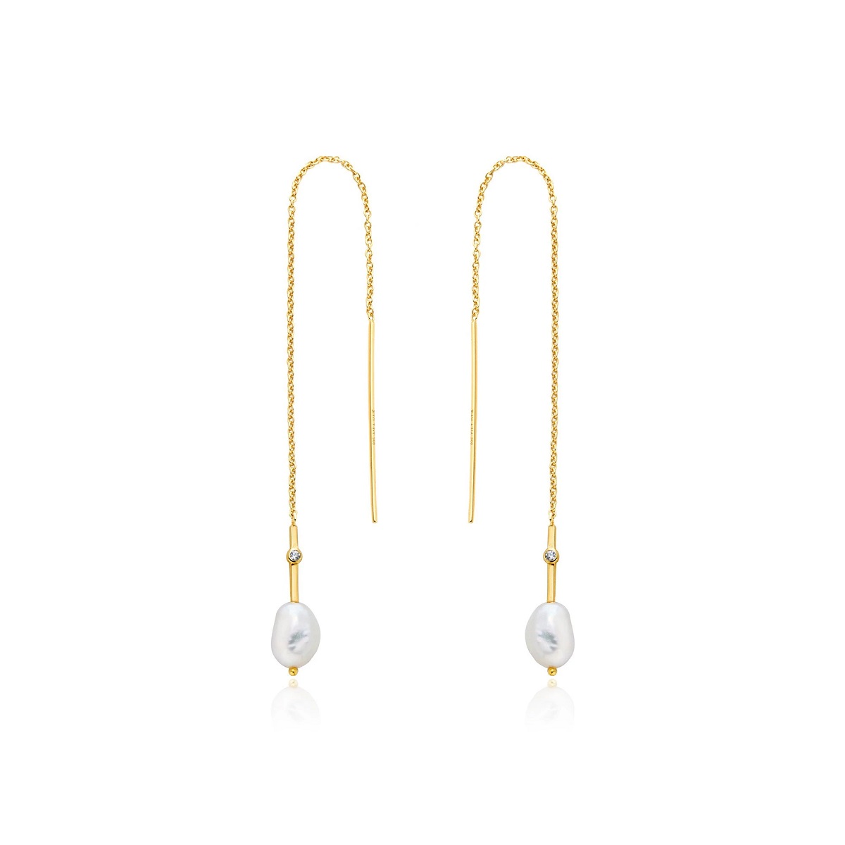 Ania Haie Gold Pearl Threader Earrings
