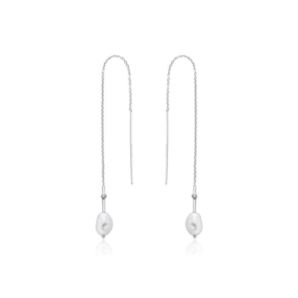 Ania Haie Silver Pearl Threader Earrings