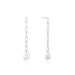 Ania Haie Silver Pearl Chunky Drop Earrings