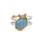 Gold Plated Aquamarine Ring