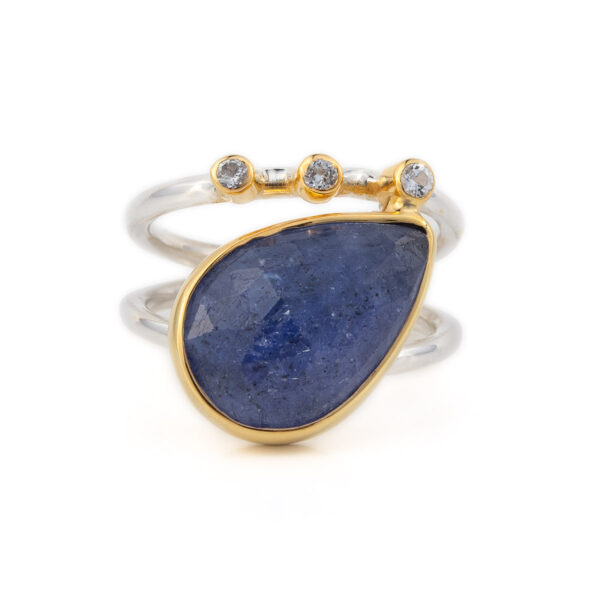 Sterling Silver Gold Plated Tanzanite Ring