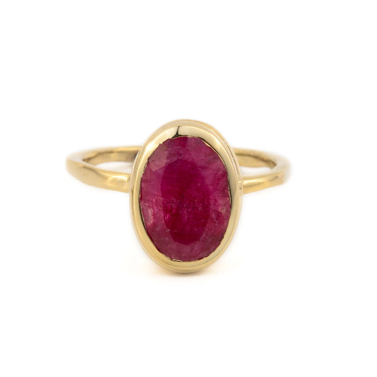 Sterling Silver Gold Plated Ruby Ring