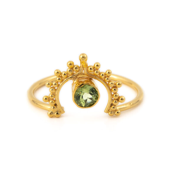 Sterling Silver Gold Plated Peridot Ring