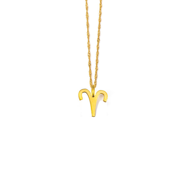 Aries Zodiac Sign Necklace - 14k Gold