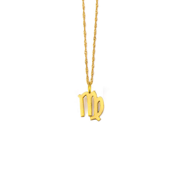 Virgo Zodiac Sign Necklace - 14k Gold