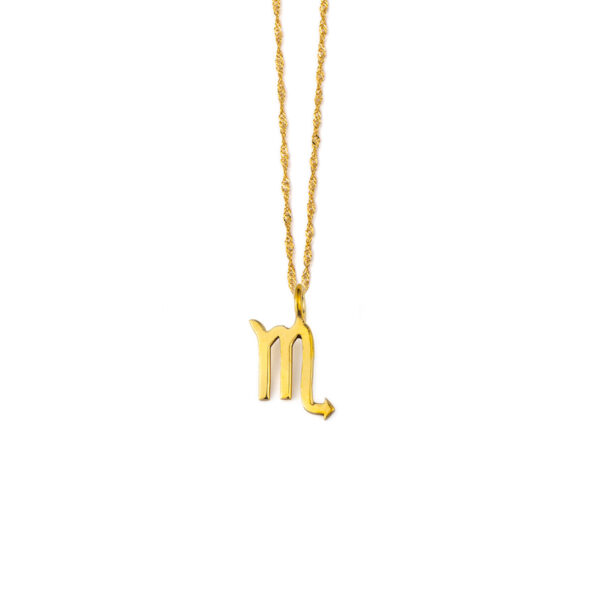 Scorpio Zodiac Sign Necklace - 14k Gold