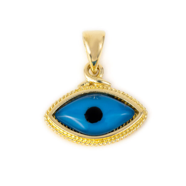 Filigree Evil Eye Pendant in 14K Gold