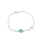 Sterling silver Turquoise Cross bracelet with zircon