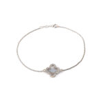 Sterling Silver Fildisi Clover Bracelet with Zircon