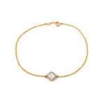 Βραχιόλι Clover Φίλντισι με Ζιργκόν - Ασήμι 925 Επιχρυσωμένο