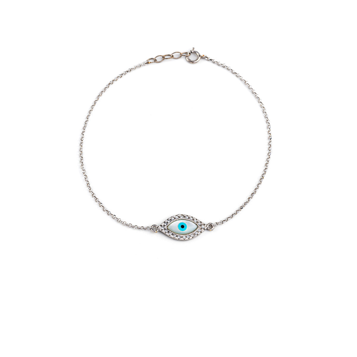 Sterling silver Evil Eye Chain bracelet with zircon