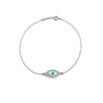 Sterling silver Evil Eye Chain bracelet with zircon