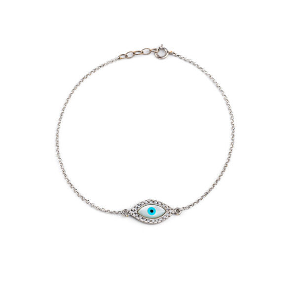 Sterling silver Evil Eye Chain bracelet with zircon