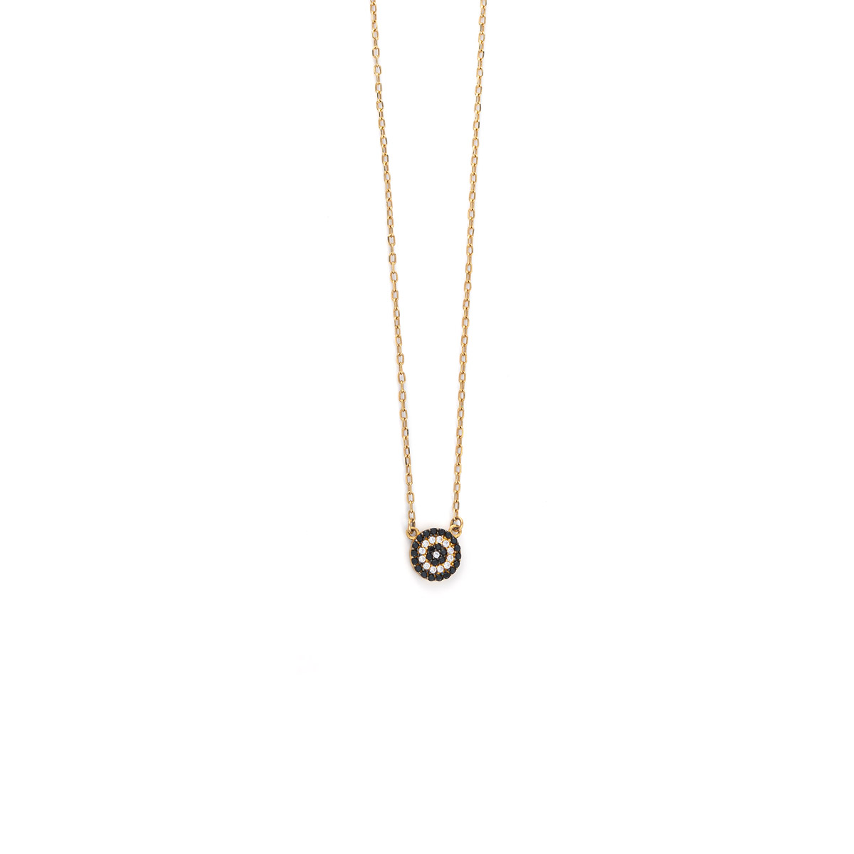 14K Gold Evil Eye Necklace with zircon