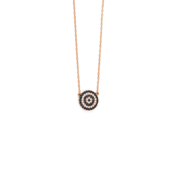14K Rose Gold - Eye Necklace with zircon