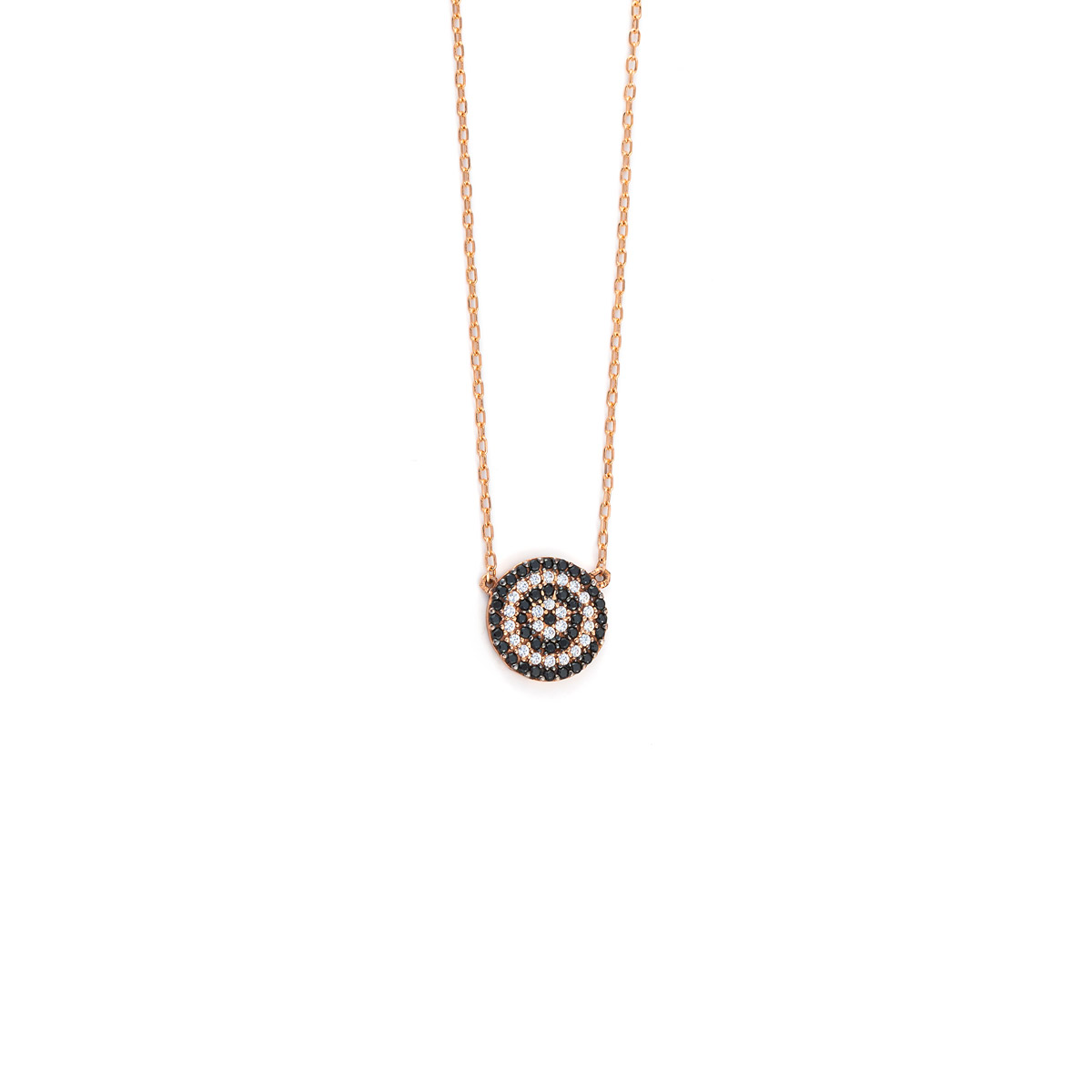 14K Rose Gold - Eye Necklace with zircon