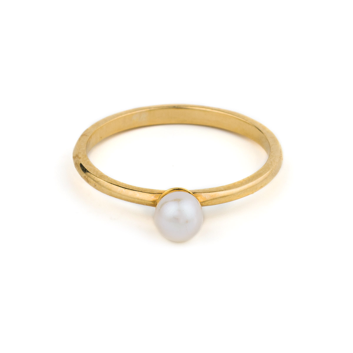 Leto Pearl Dainty Ring - 14K Gold