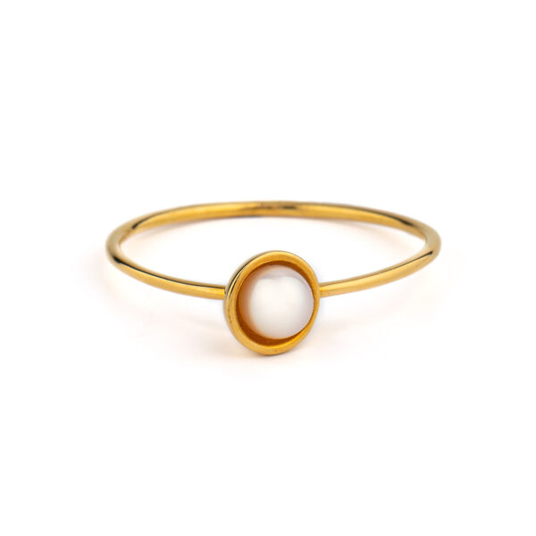 Harmonia Pearl Dainty Ring - 14K Gold