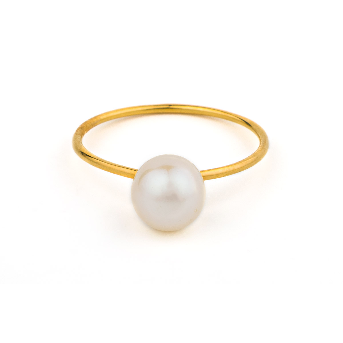 Hestia Pearl Dainty Ring - 14K Gold
