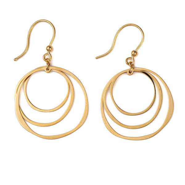 Swirl Round Earrings - 14k Gold