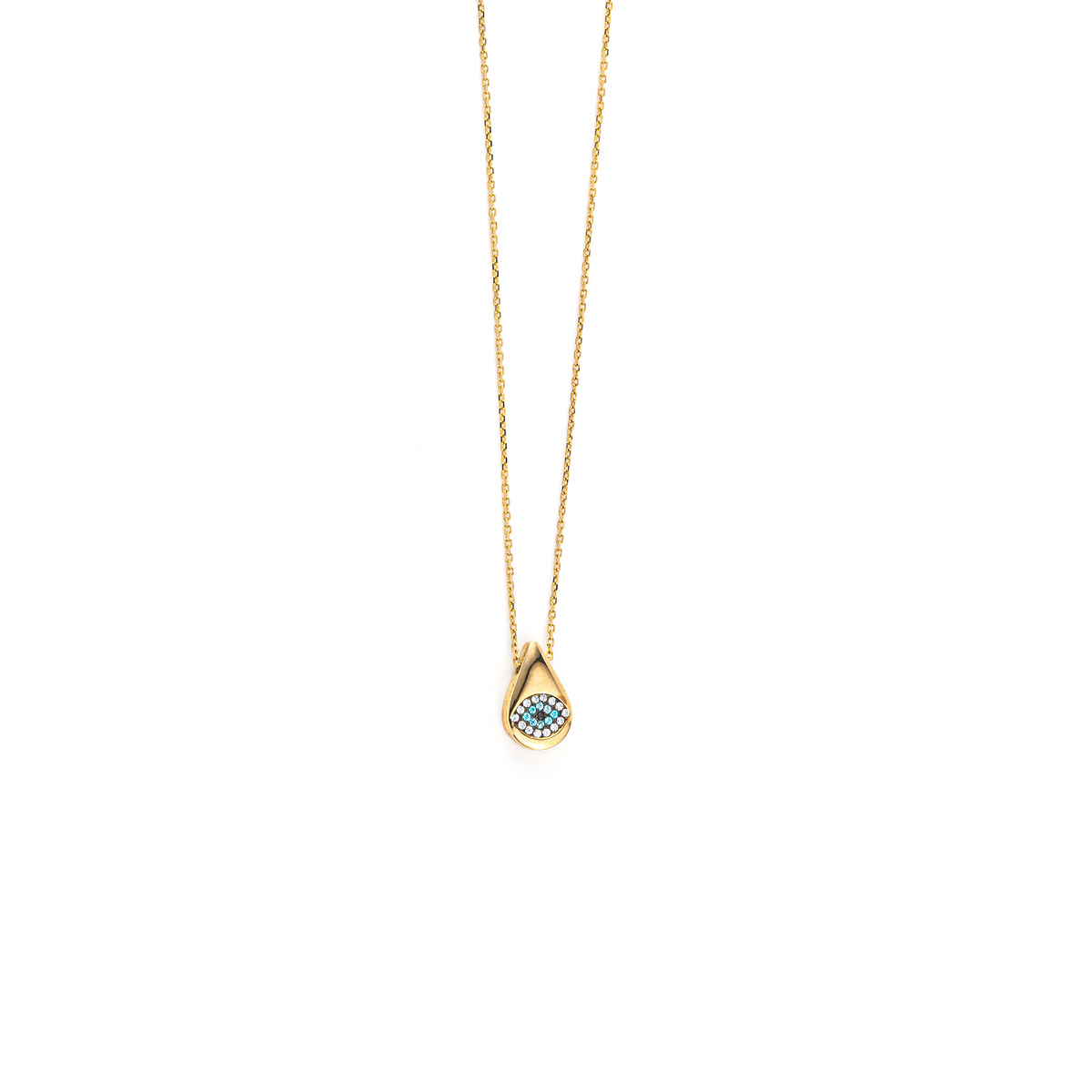 Evil Eye Necklace with Zircon 9K Gold