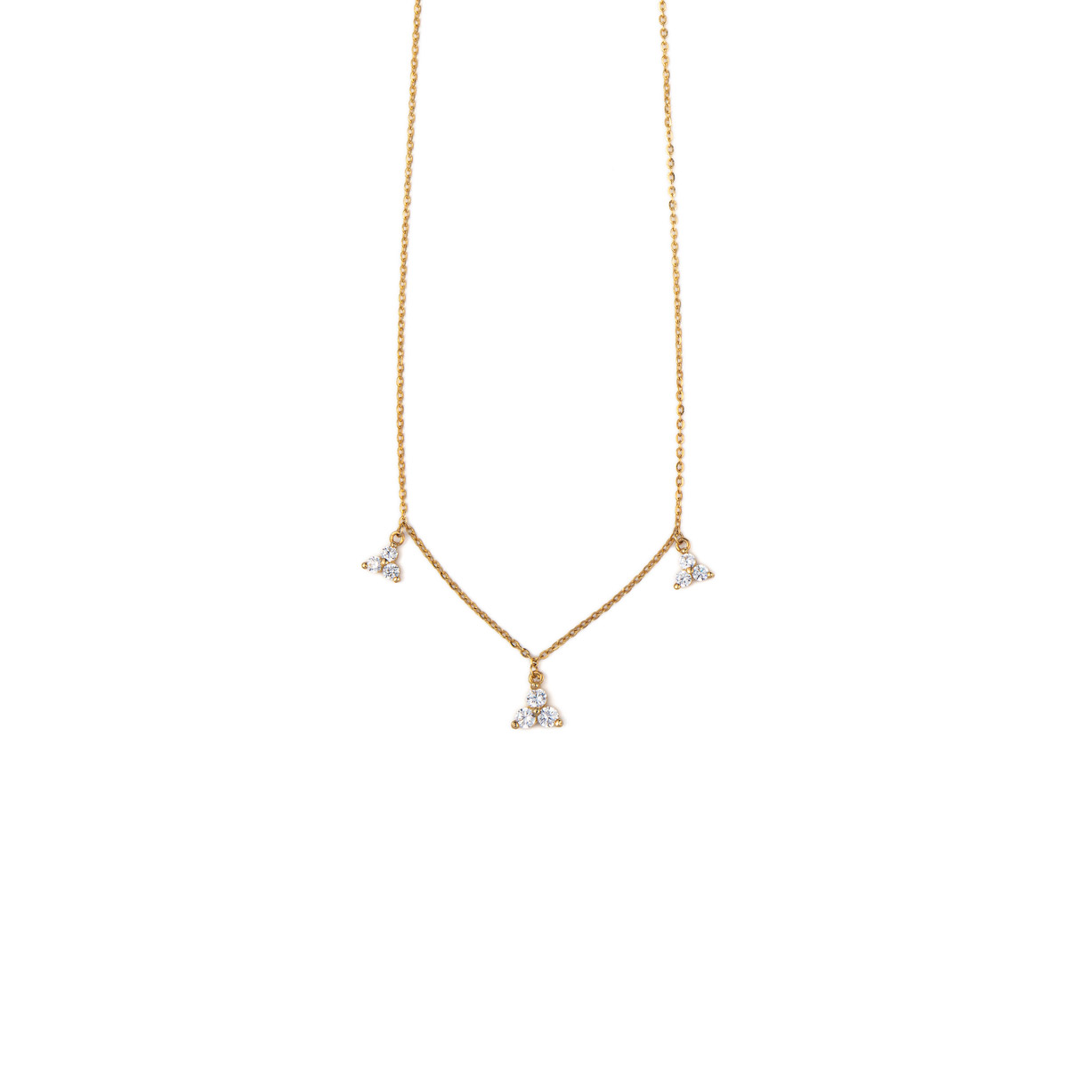 Drop Necklace with Zircon - 14K Gold