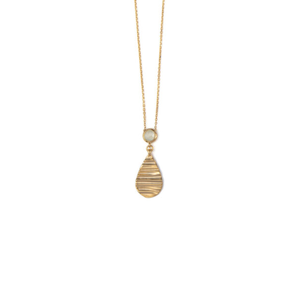 Teardrop Quartz Necklace - 14K Gold