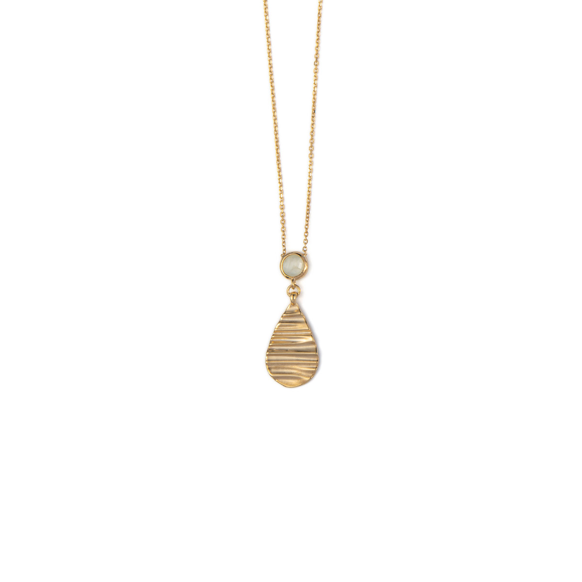 Teardrop Quartz Necklace - 14K Gold
