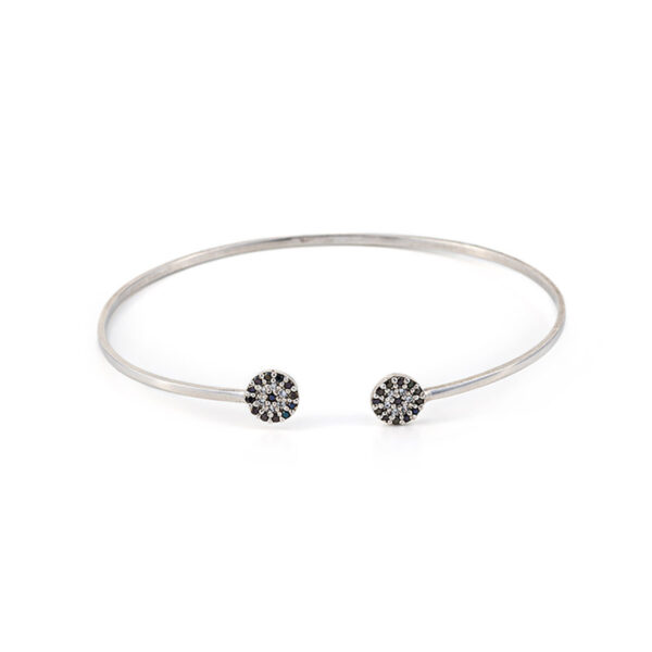 Sterling Silver Evil Eye Bracelet with Zircons