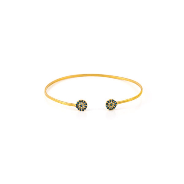 Evil Eye Bracelet with Zircons - Sterling Silver and gold plated