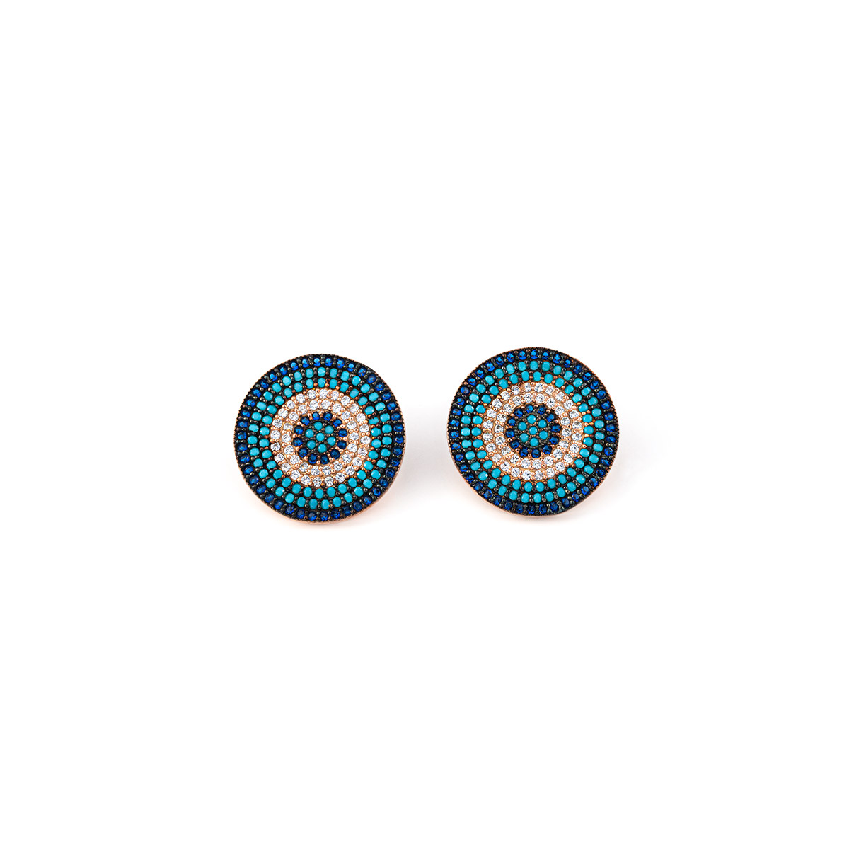 Evil Eye Earrings - 925 Silver with Turquoise and Zircon