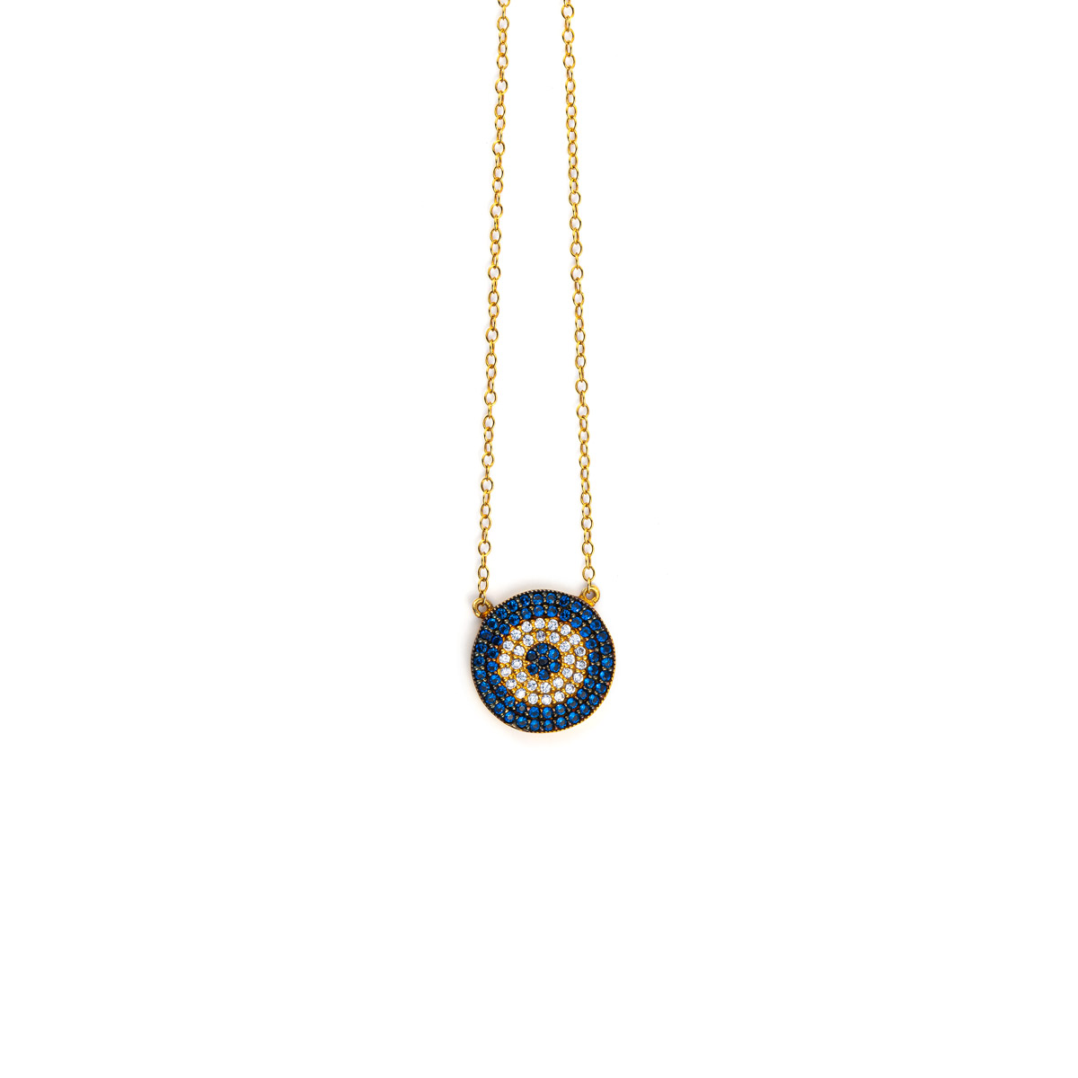 Evil Eye Necklace - 925 Silver and Gold Plated with Zircon