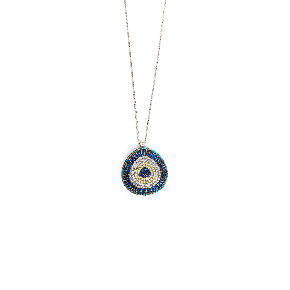 Eye Necklace with Zircon - 925 Sterling Silver