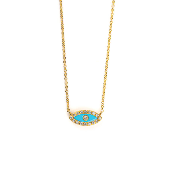 Evil Eye 18K Gold Necklace with diamonds