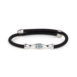 Evil Eye Caoutchouc Bracelet – 925 Sterling Silver