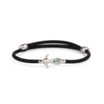 Evil Eye Caoutchouc Bracelet – 925 Sterling Silver