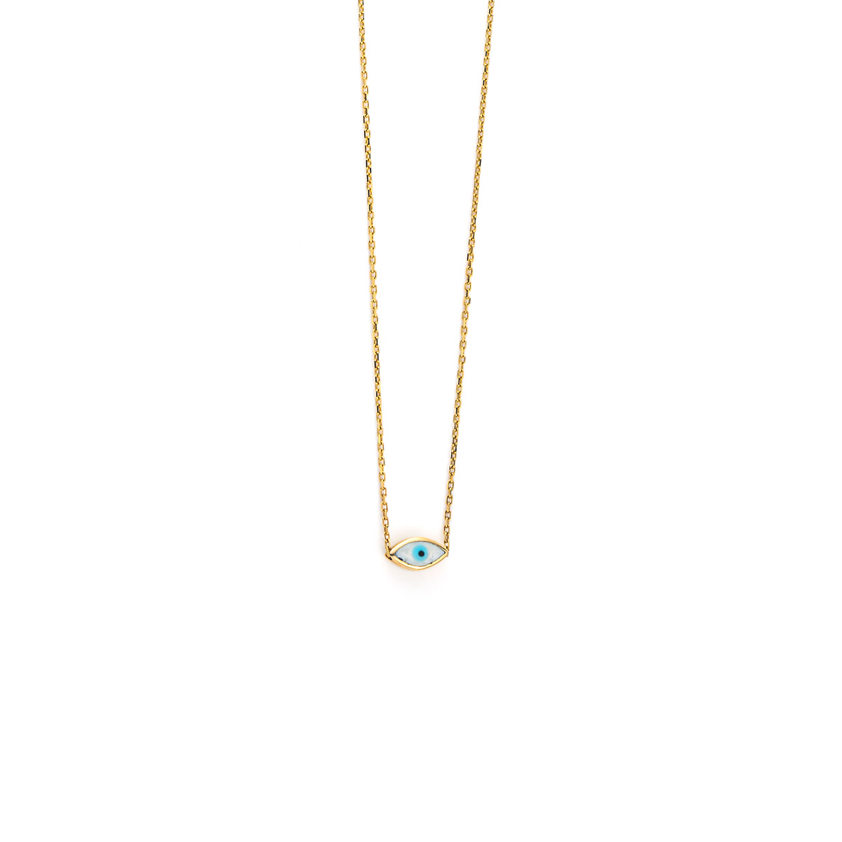 Double sided Eye Necklace 14K Gold